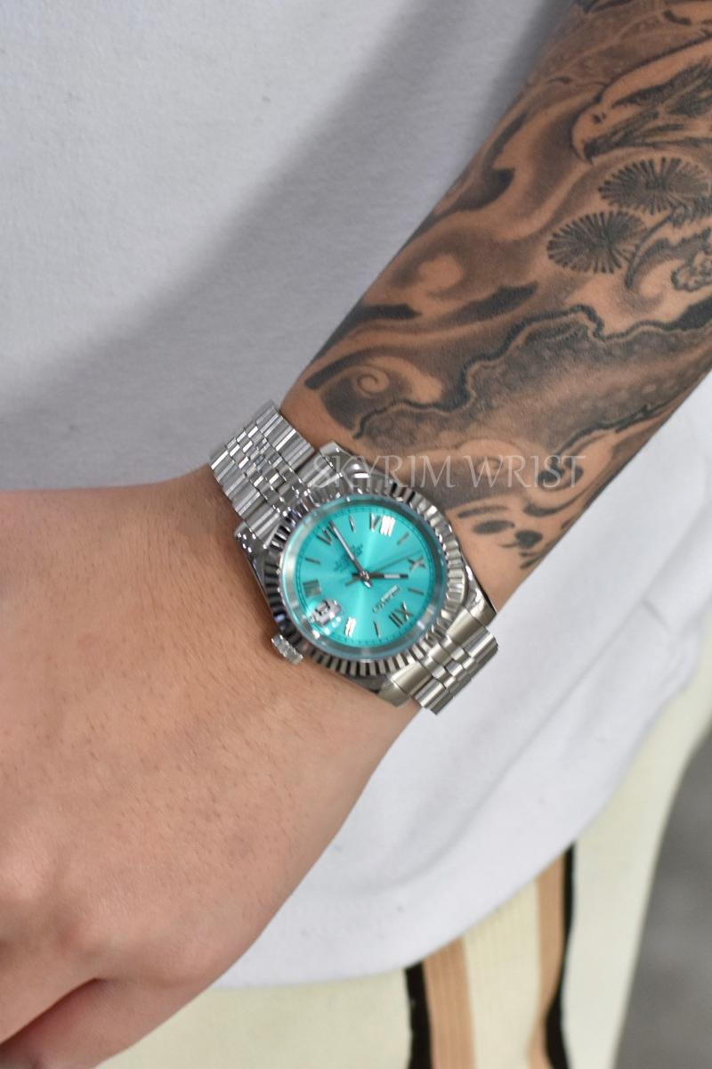 Mod Datejust Roman Tiffany Green - SKYRIM WRIST