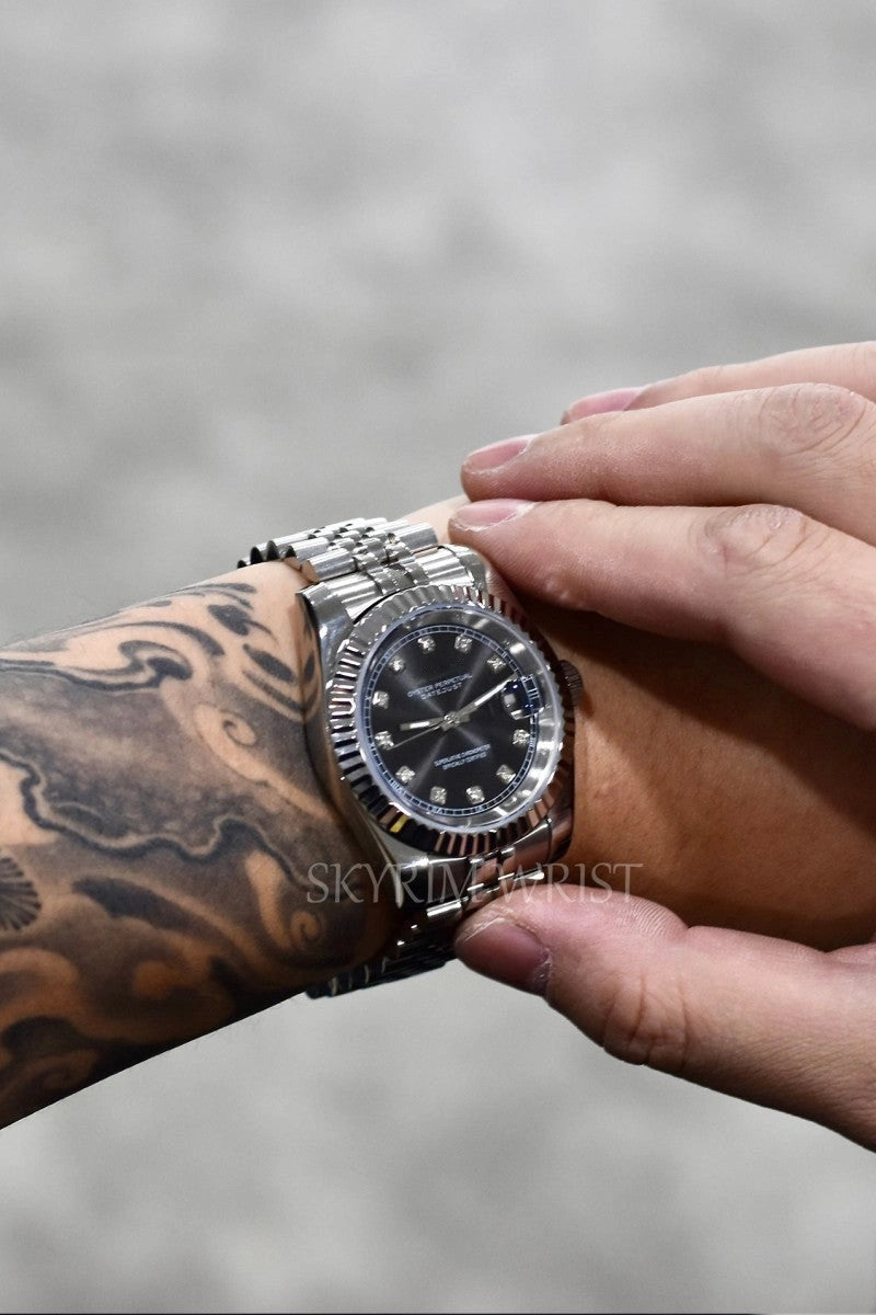 Mod Datejust Black Diamond Watch
