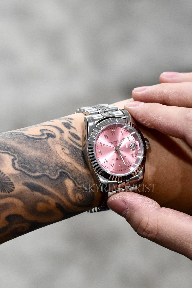Mod Datejust Arabic Pink Watch