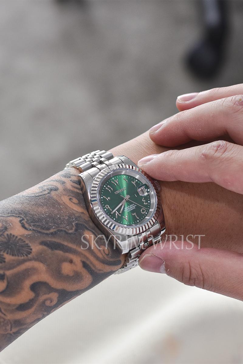 Mod Datejust Arabic Green - SKYRIM WRIST