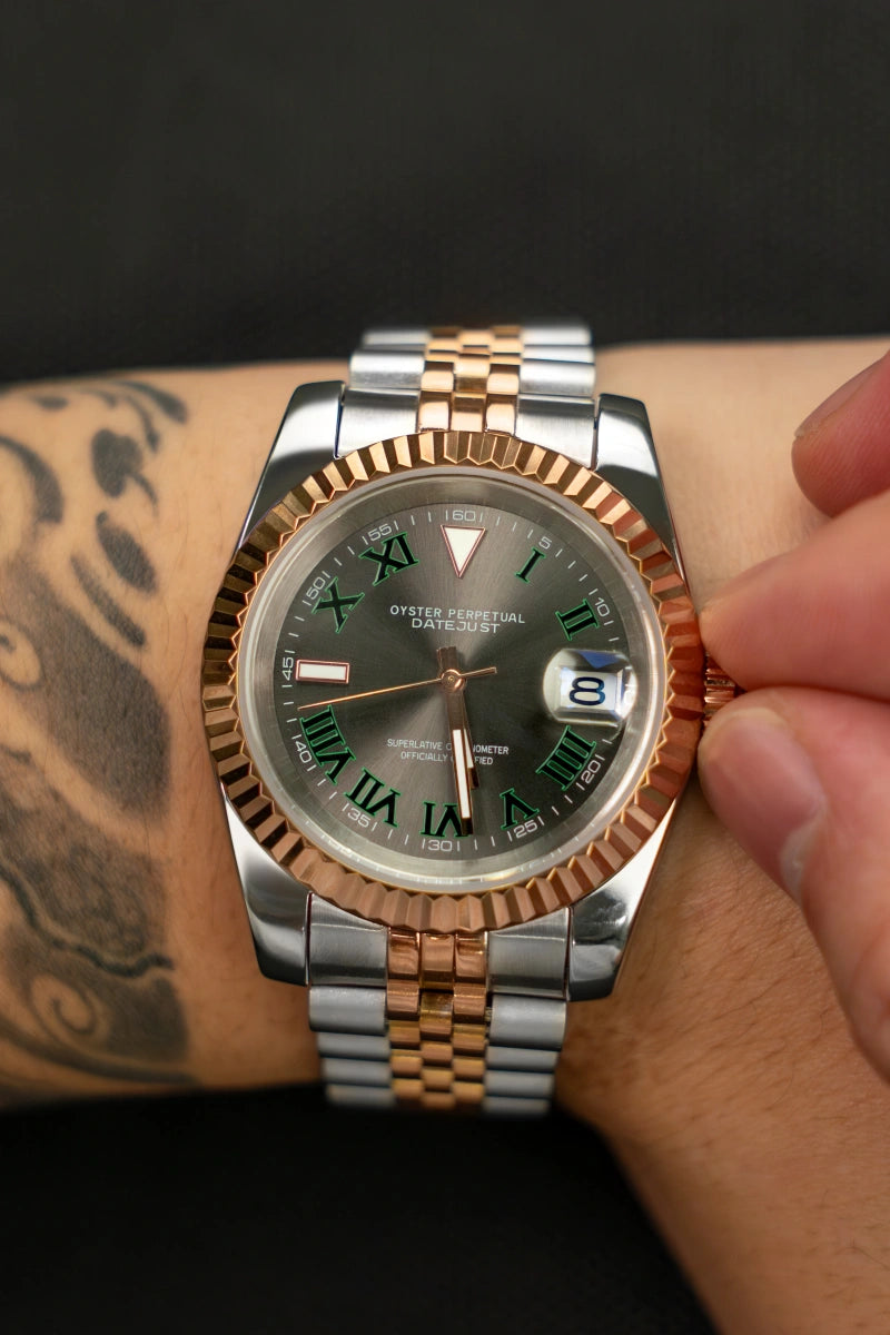 Mod Datejust Wimbledon Two-Tone Rose Gold Gray Watch