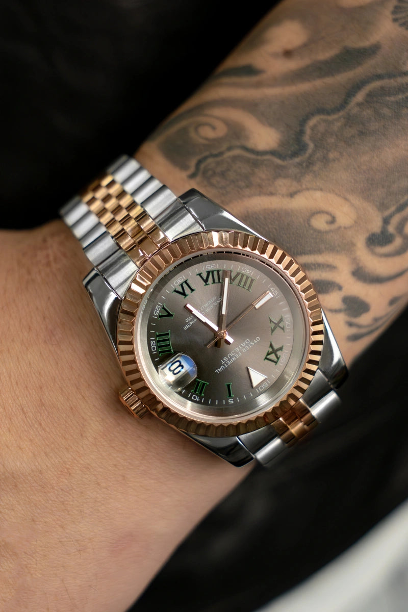 Mod Datejust Wimbledon Two-Tone Rose Gold Gray Watch