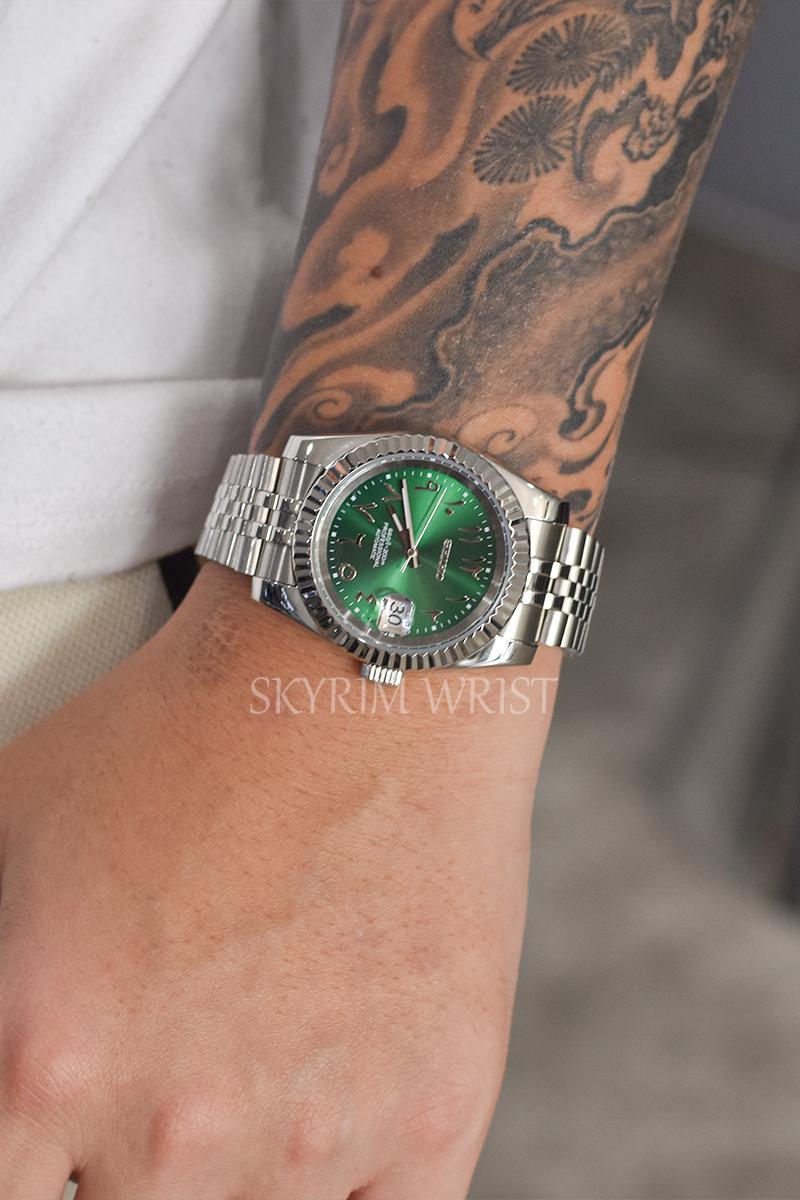 Mod Datejust Arabic Green - SKYRIM WRIST