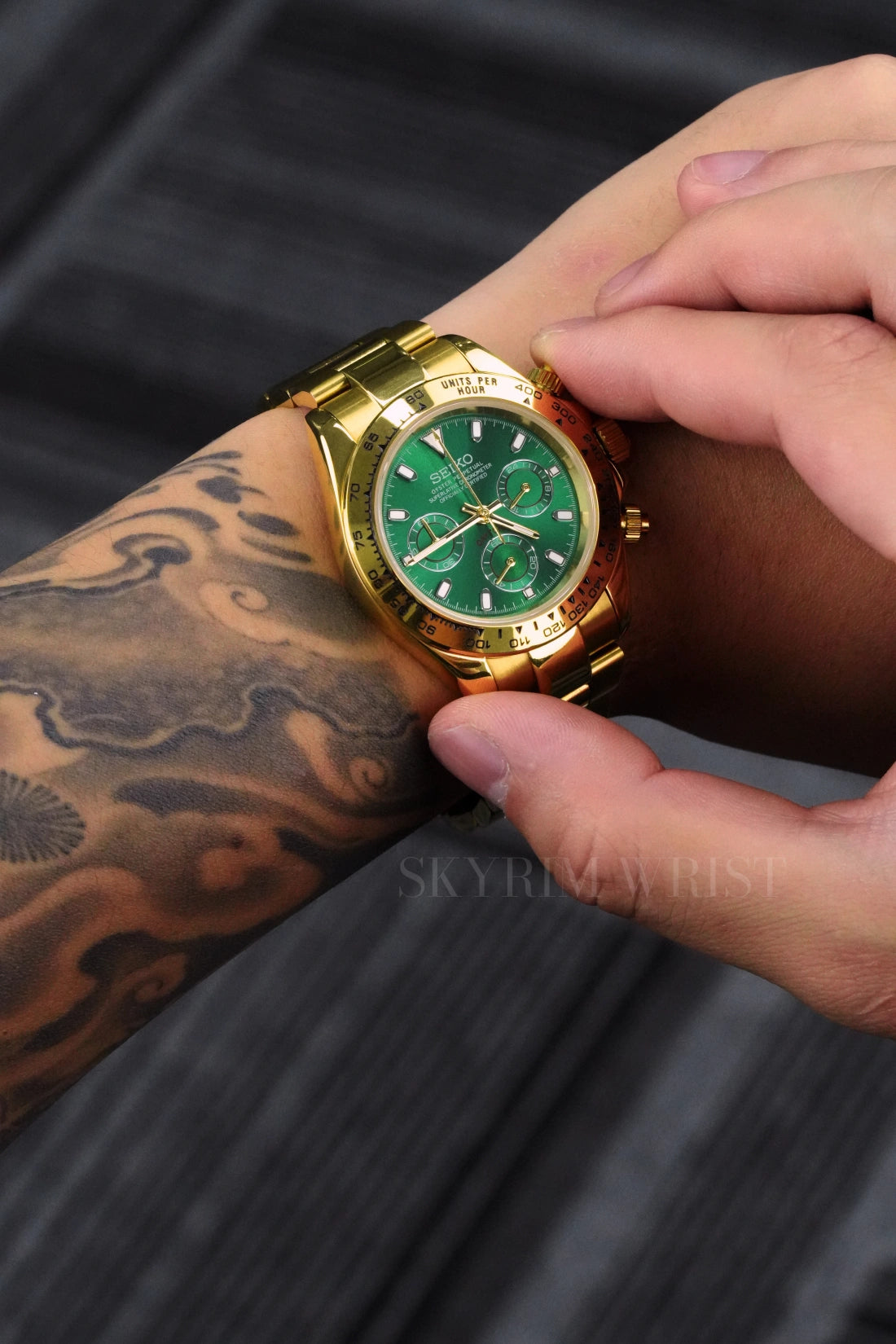 Mod Daytona Gold Green - SKYRIM WRIST