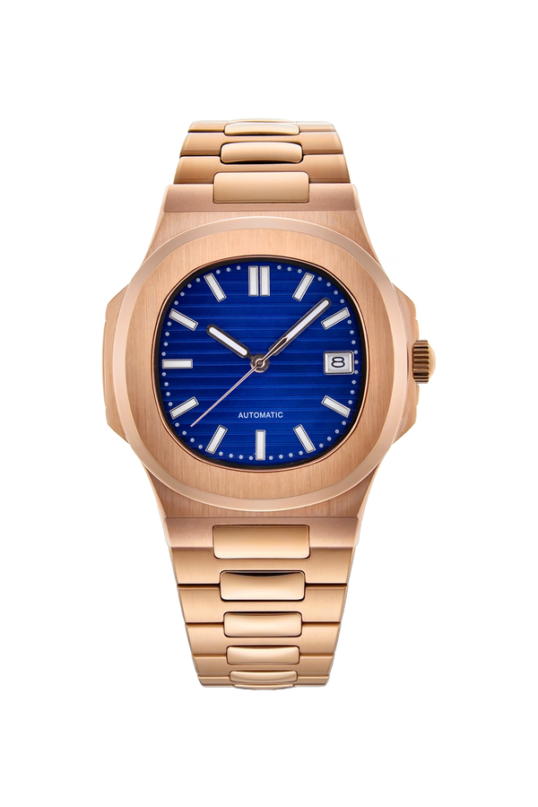Mod Nautilus Rose Gold Blue Watch