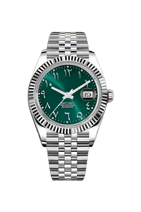 Mod Datejust Arabic Green Watch