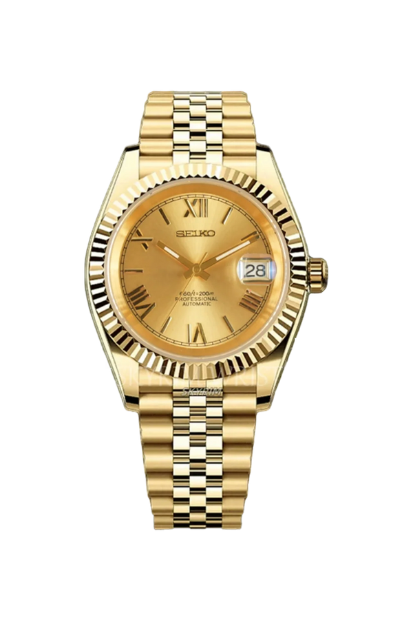 Mod Datejust Gold Roman