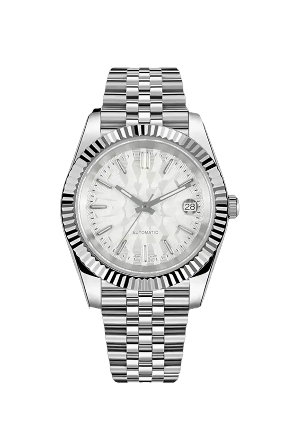 Mod Datejust Mosaic White Watch