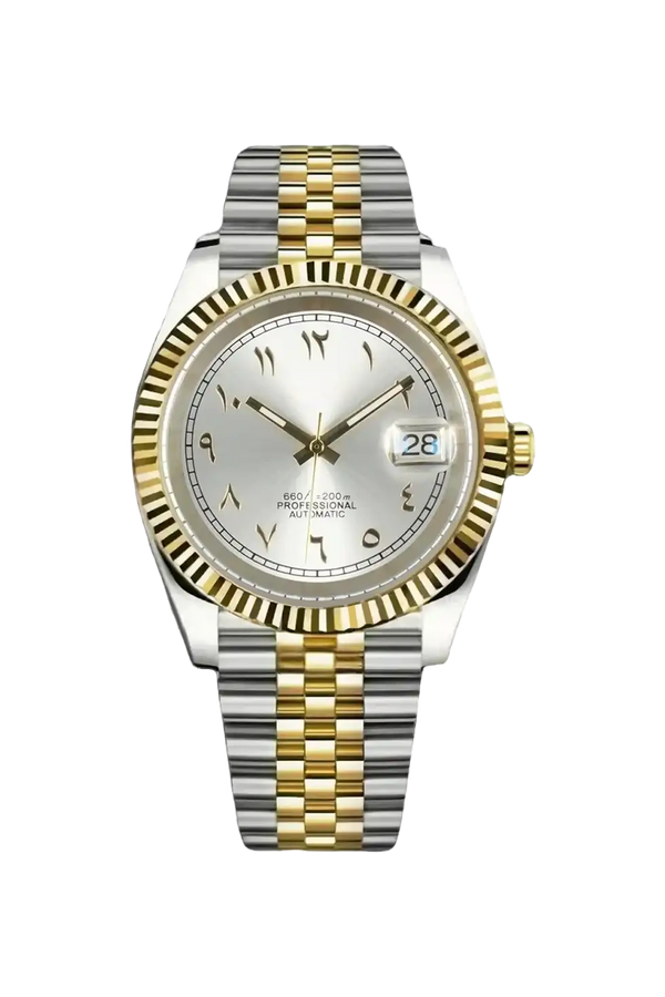 Mod Datejust Two-Tone Gold Arabic Watch