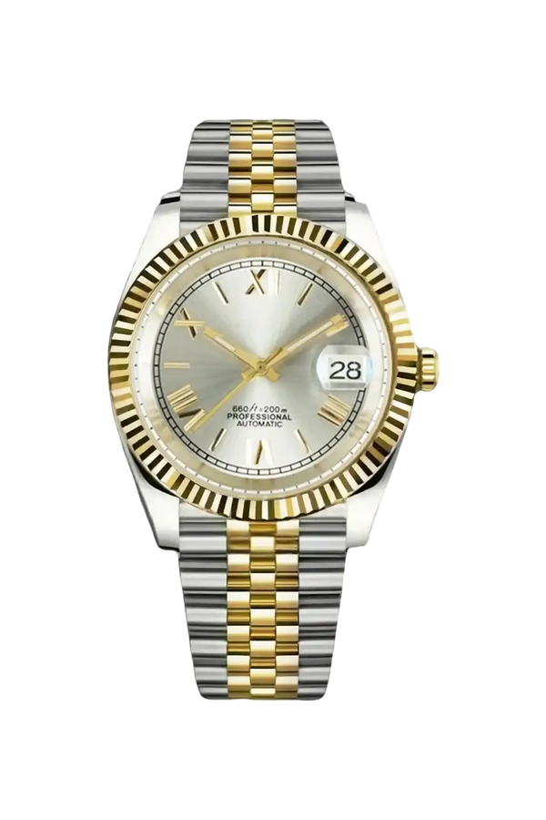 Mod Datejust Two-Tone Gold Roman Watch