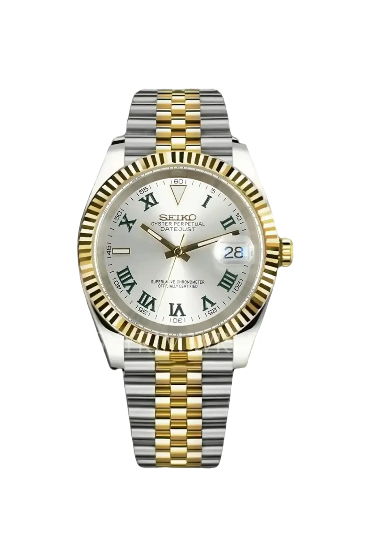 Mod Datejust Wimbledon Two-Tone Gold Silver - SKYRIM WRIST