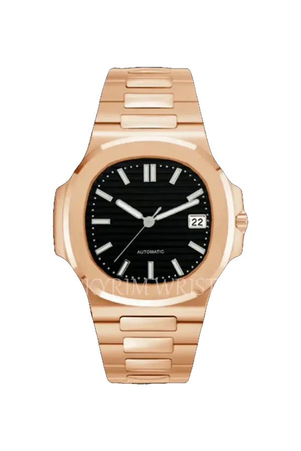 Mod Nautilus Rose Gold Black Watch