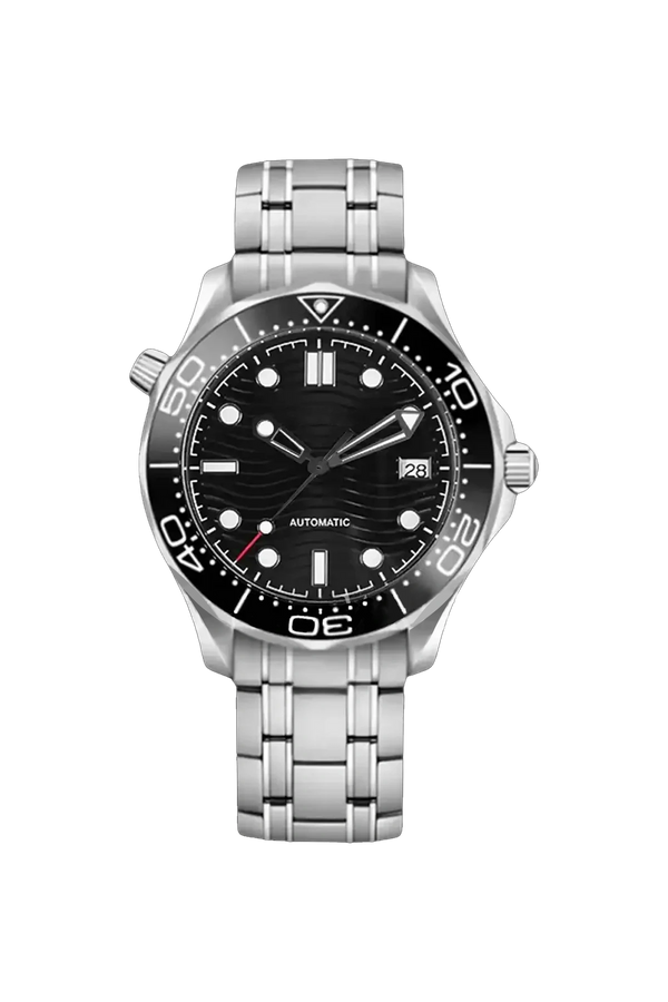 Mod Seamaster Silver Black Watch