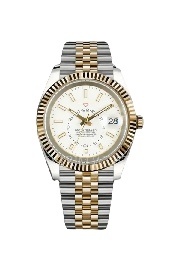 Mod Sky-Dweller Two-Tone Gold White Watch