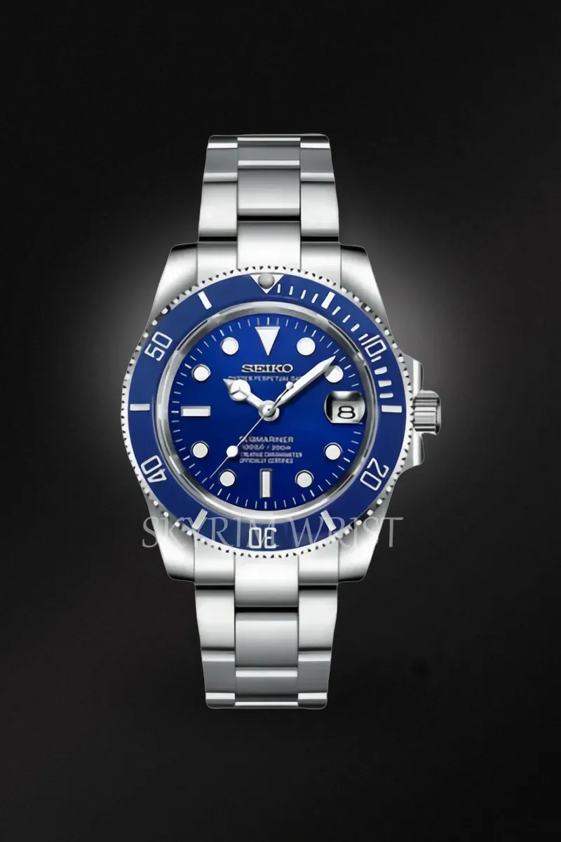 Seiko Mod Submariner Blue | 40mm Automatic Dive-Style Watch