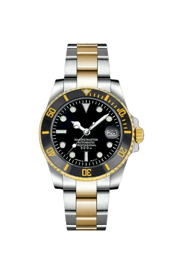 Mod Submariner Two-Tone Gold Black Watch