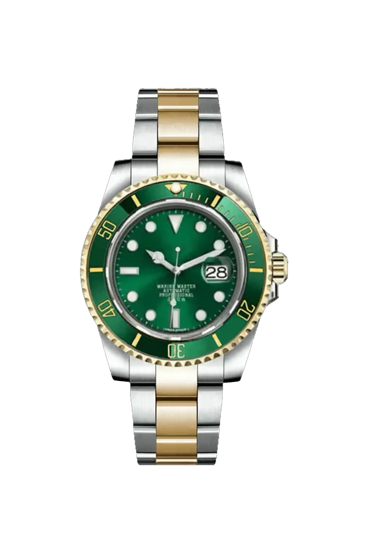 Mod Submariner Two-Tone Gold Green Watch - SKYRIM WRIST