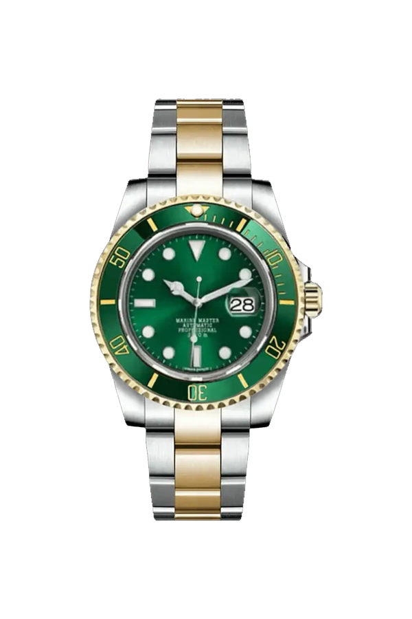 Mod Submariner Two-Tone Gold Green Watch