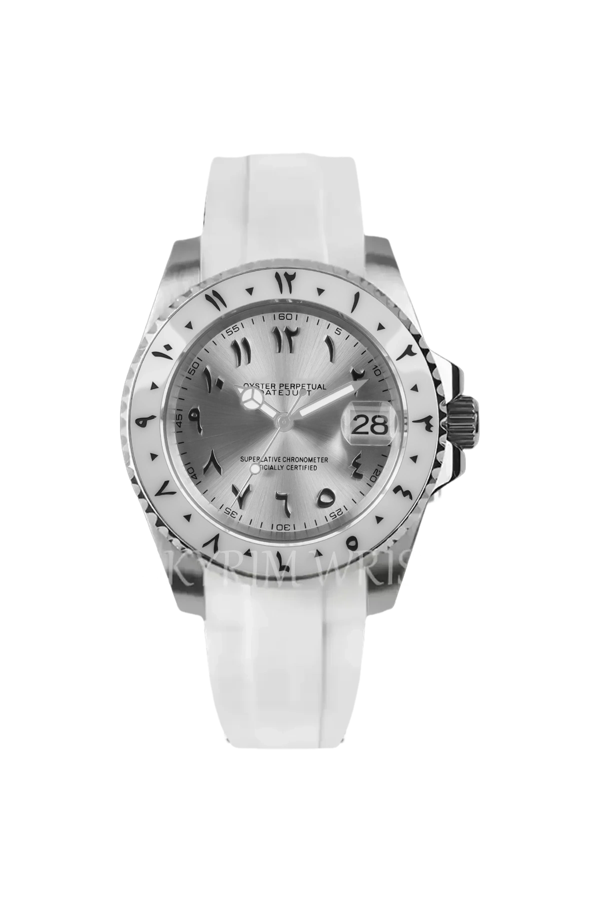 Mod Yacht-Master Arabic Silver White Watch - SKYRIM WRIST