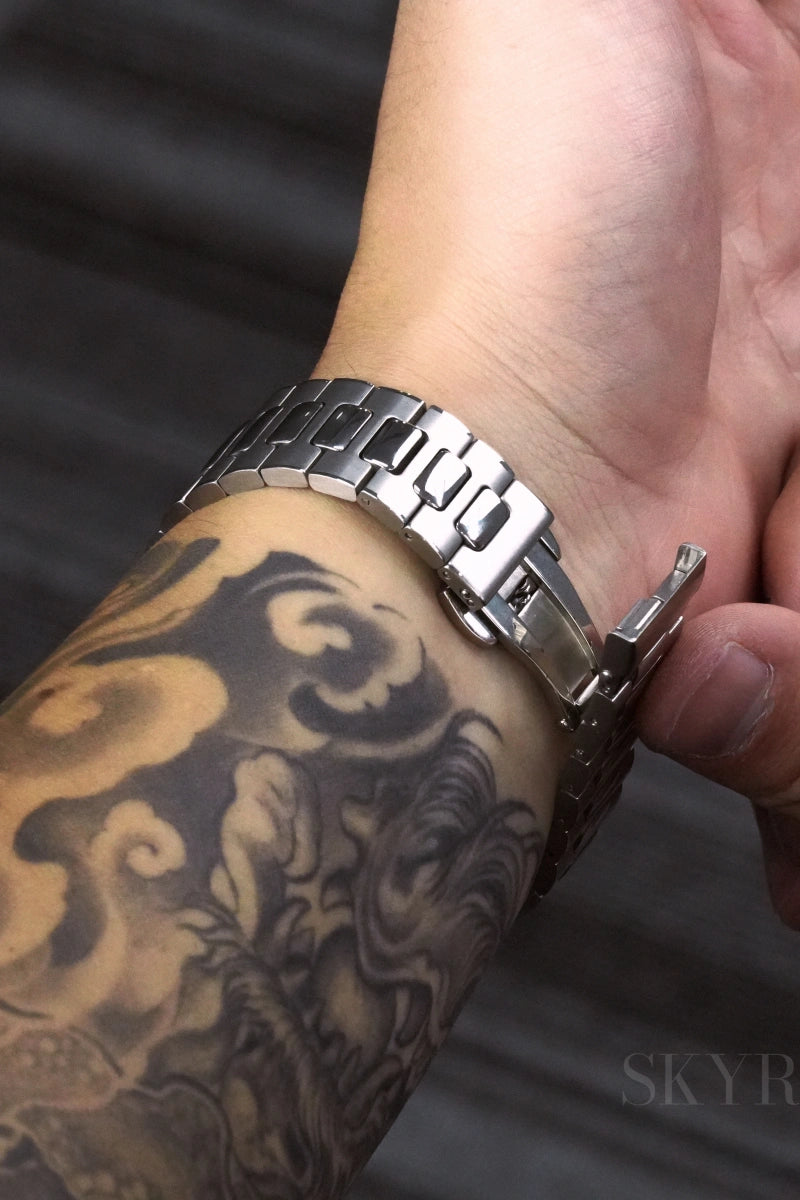 Mod Nautilus Silver Black Watch