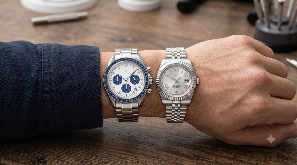 Image of 39mm vs 42mm watches