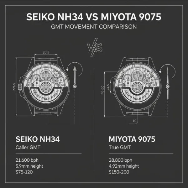 Seiko NH34 vs Miyota 9075: GMT Movement Comparison