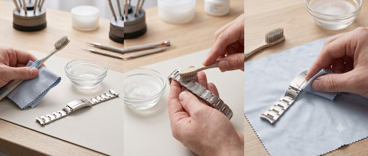 Image of how to clean metal watch bracelet