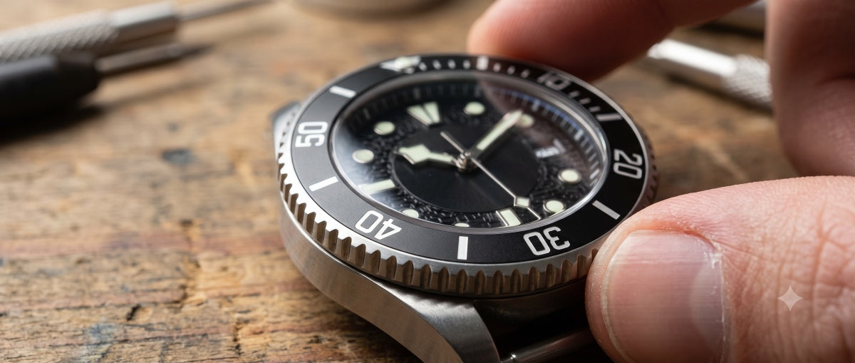 Image of a watch and its bezel