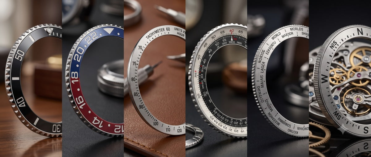 Image of different watch bezel types