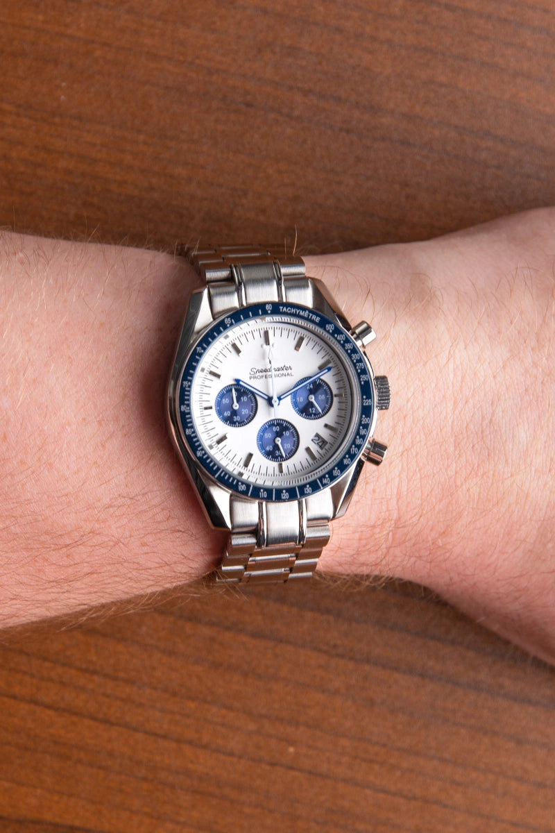 Mod Speedmaster Blue Panda Watch
