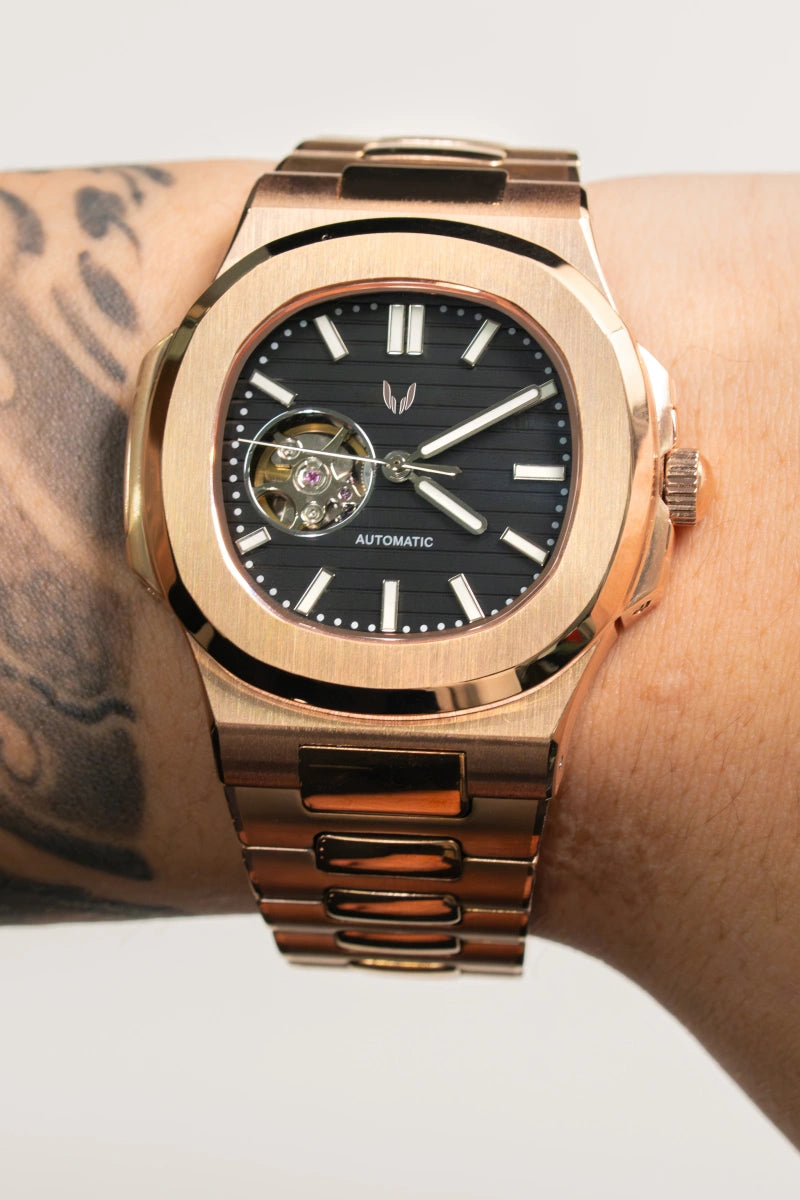 Image of Vision Nautilus Rose Gold Skeleton Black - SKYRIM WRIST 