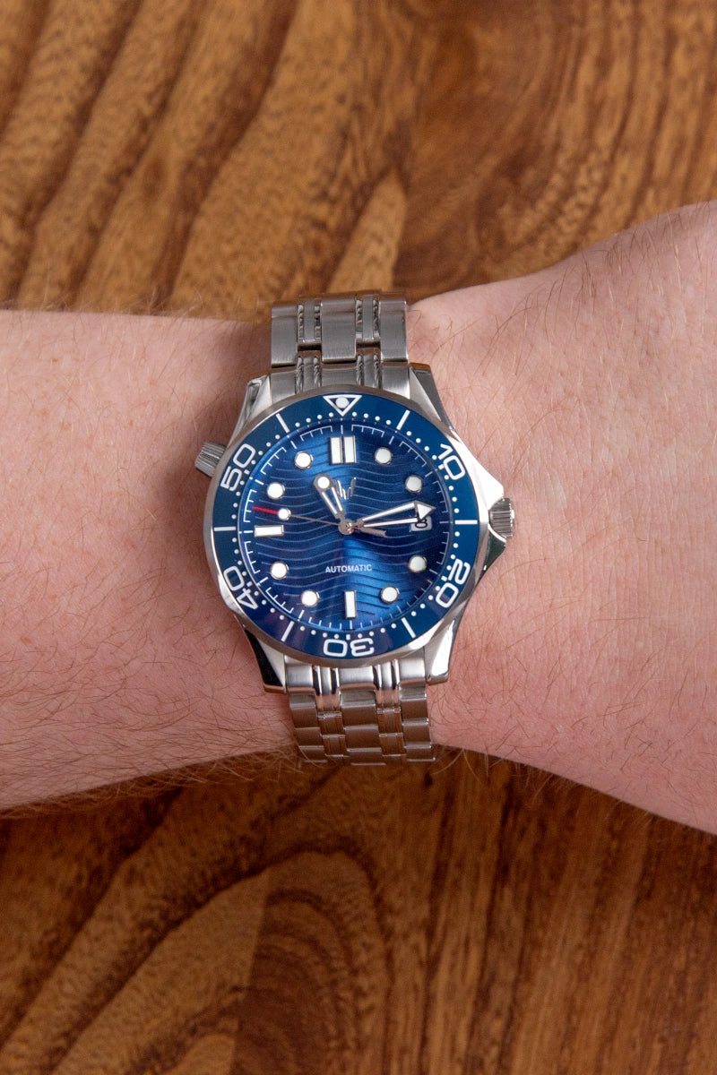 Image of Sunrise Seamaster Silver Blue - SKYRIM WRIST 