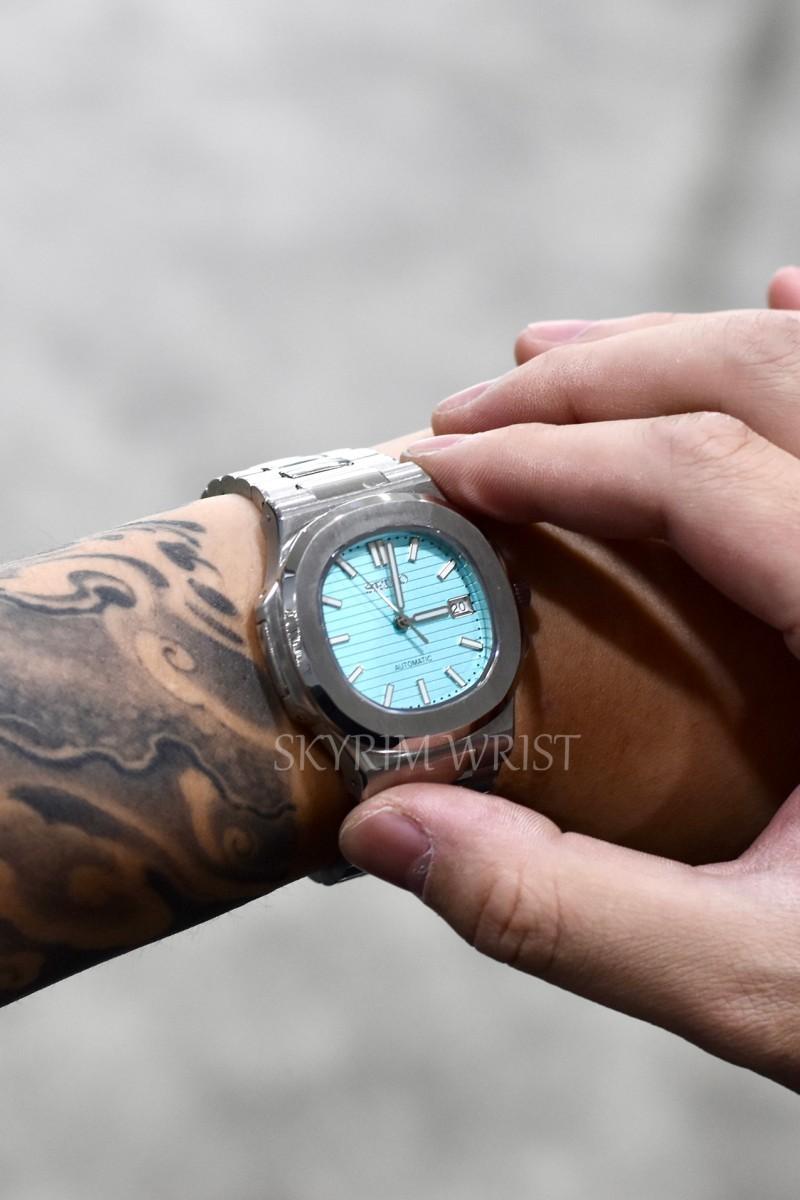 カスタム nautilus tiffany blue 時計 Seiko Nautilus MOD Tiffany 2024 -