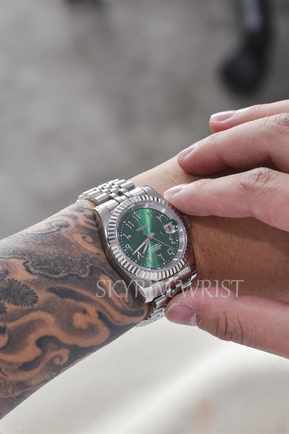 Mod Datejust Arabic Green - SKYRIM WRIST 