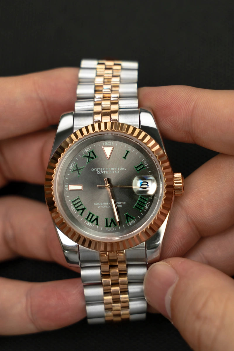 Mod Datejust Wimbledon Two-Tone Rose Gold Gray Watch