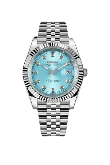 Mod Datejust Silver Ice Blue Diamond - SKYRIM WRIST 