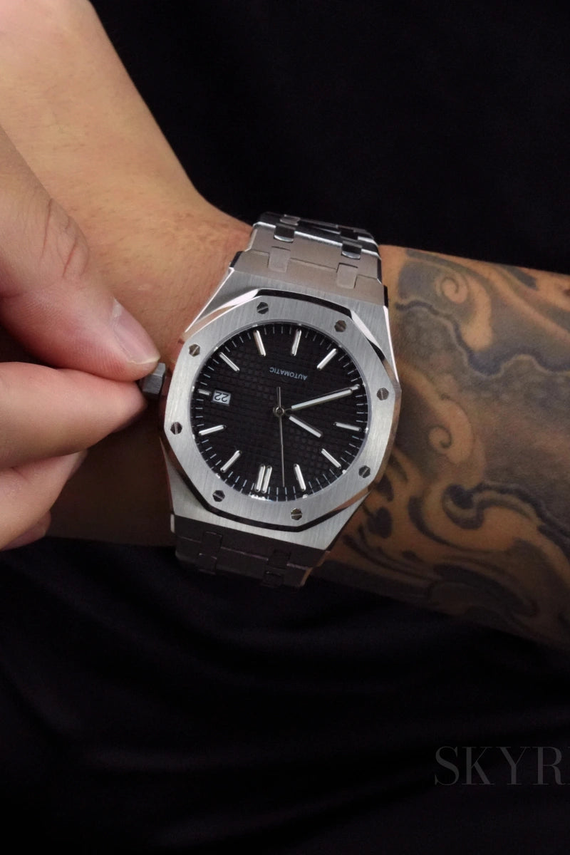 Mod Royal Oak Silver Black Watch