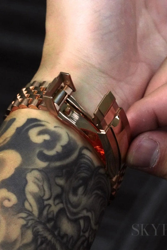 Image of Sovereign Day-Date Rose Gold Green - SKYRIM WRIST 