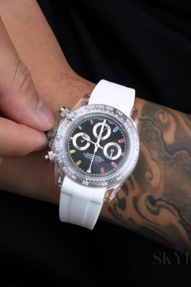 Mod Daytona Acrylic White Black Watch - SKYRIM WRIST 