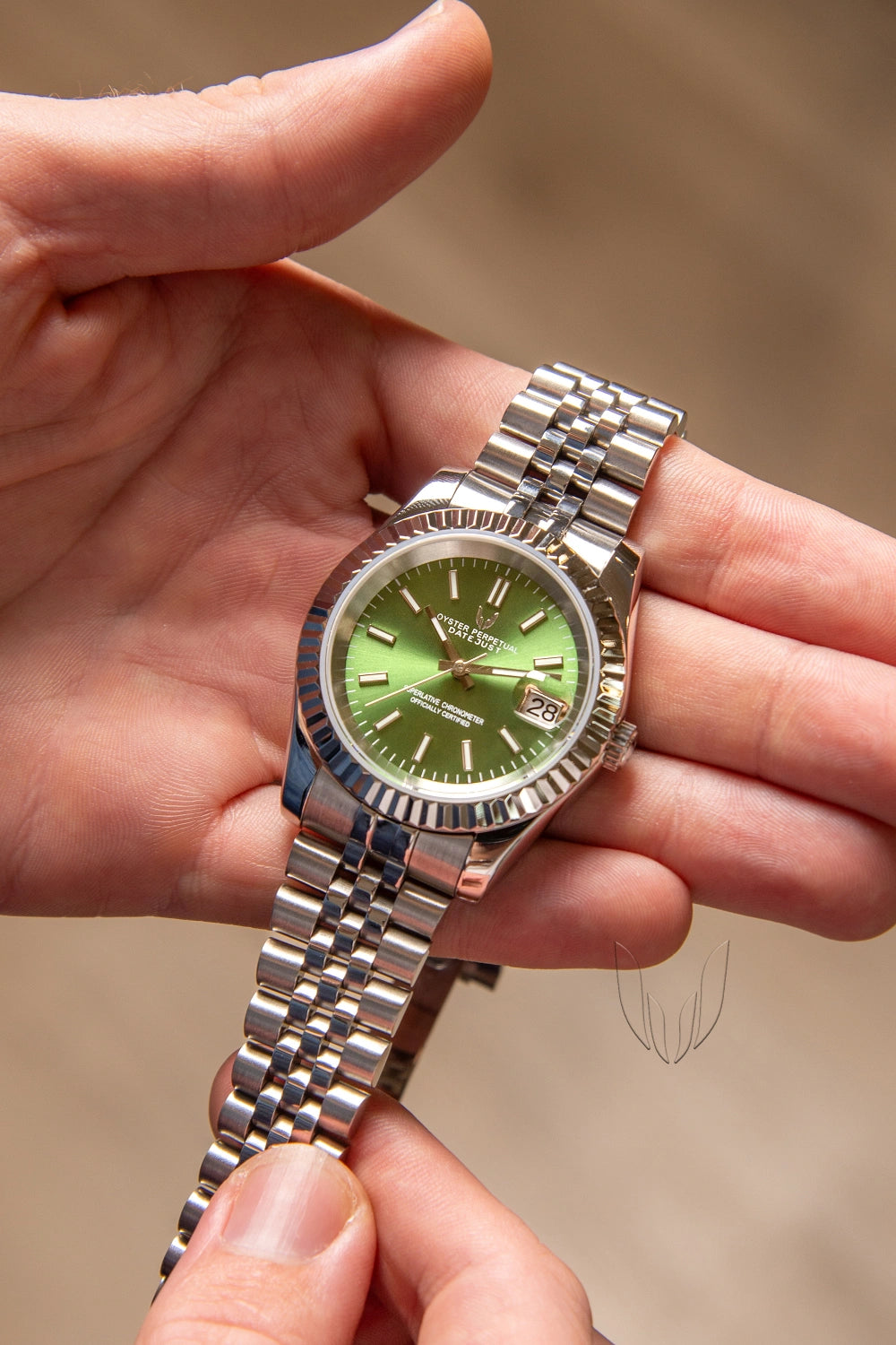Image of Custom Datejust Green - SKYRIM WRIST 