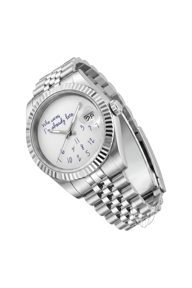 Image of Custom Datejust White Who Cares? - SKYRIM WRIST 