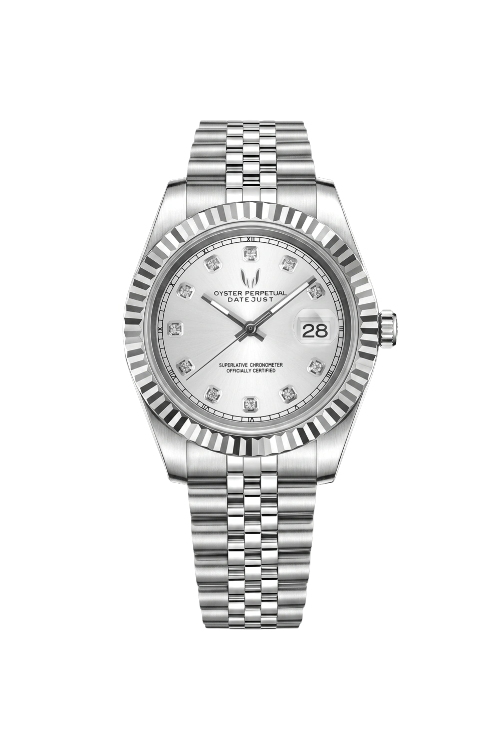 Image of Custom Datejust Silver Diamond - SKYRIM WRIST 