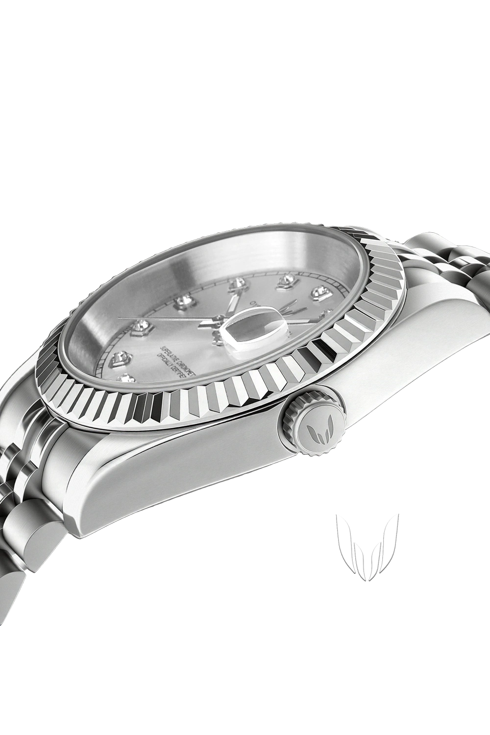 Image of Custom Datejust Silver Diamond - SKYRIM WRIST 