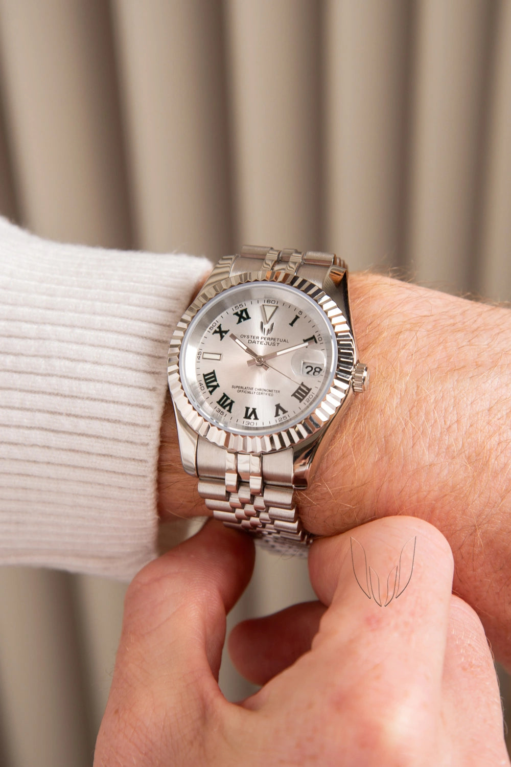 Image of Custom Datejust Wimbledon Silver - SKYRIM WRIST 