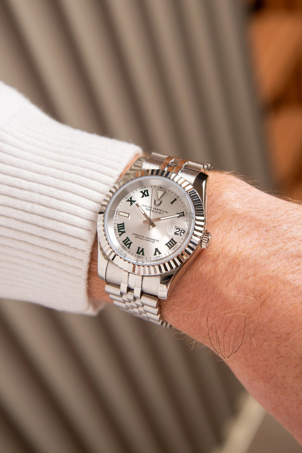 Image of Custom Datejust Wimbledon Silver - SKYRIM WRIST 