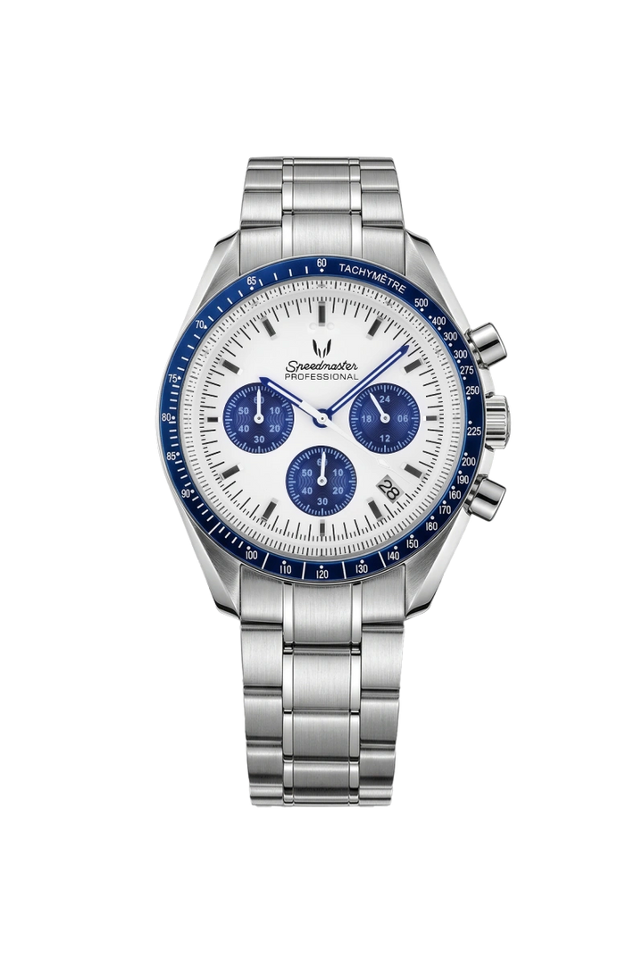 Custom Speedmaster Blue Panda 42mm watch from Skyrim Wrist