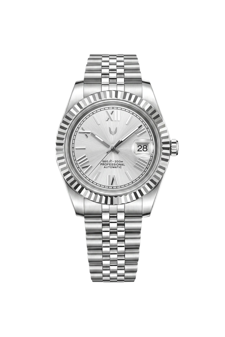 Custom Datejust Roman Silver unisex watch from Skyrim Wrist