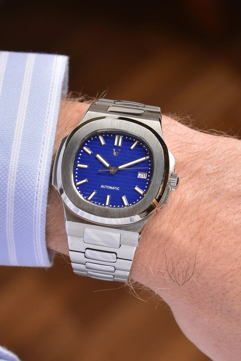 Image of Custom Nautilus Silver Blue - SKYRIM WRIST 