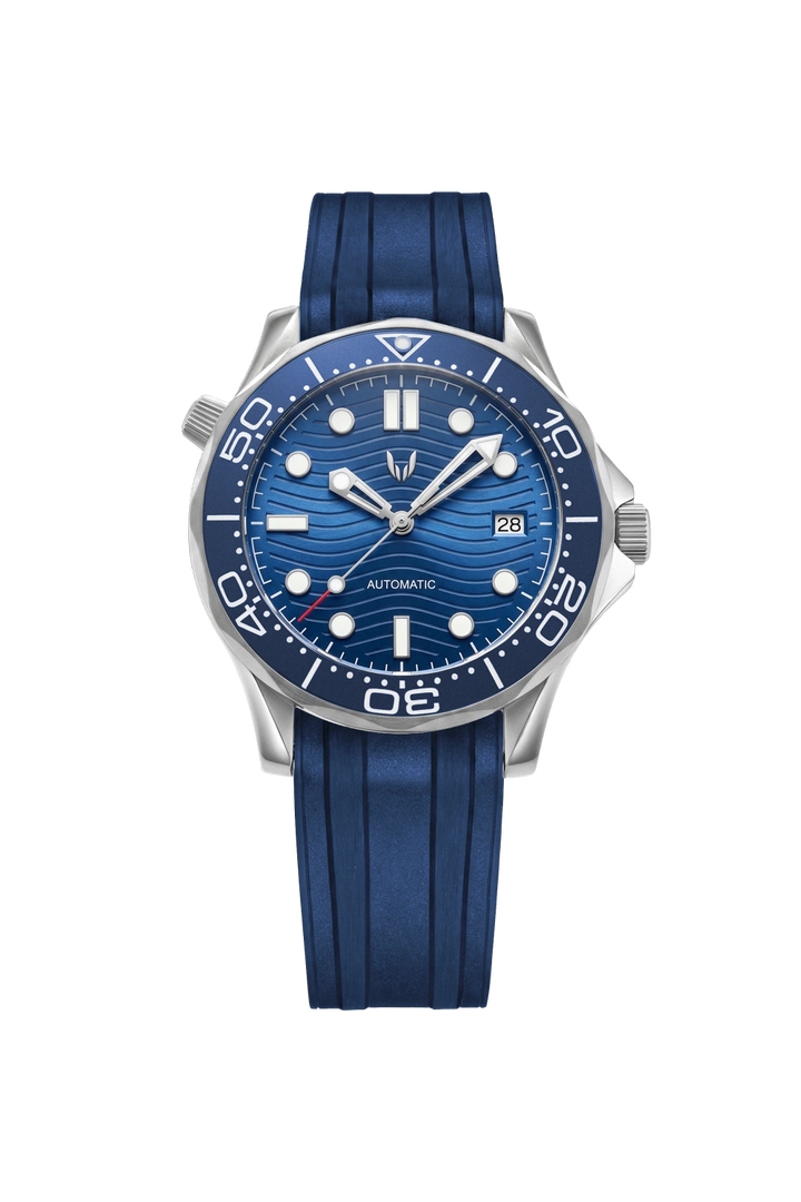 Custom Seamaster Blue Wave rubber strap watch from Skyrim Wrist