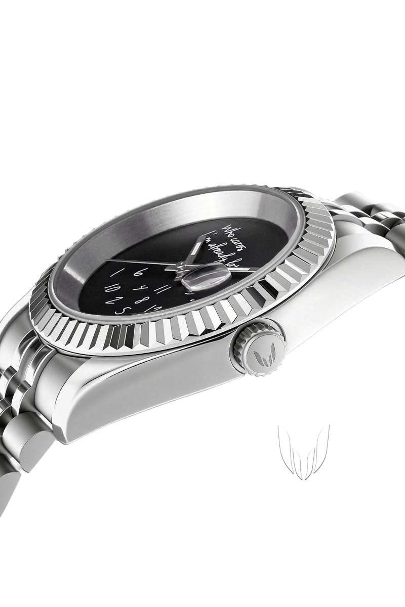 Image of Custom Datejust Black Who Cares? - SKYRIM WRIST 